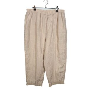 J. Jill 100% Linen Crochet Hem Relaxed Pants